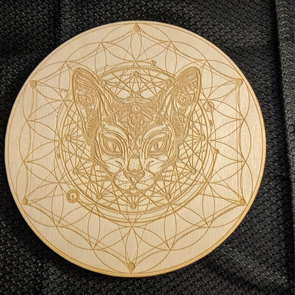 Crystal Grid-Cat Wisdom-6 Inch