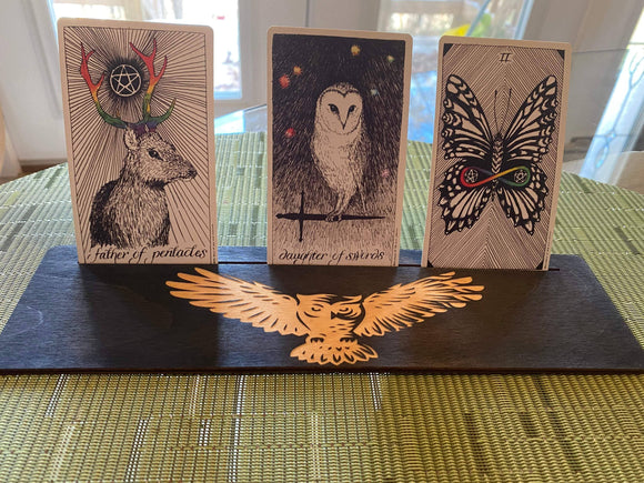 Owl Tarot Card Holder - Oracle Card Holder- Altar Card Holder