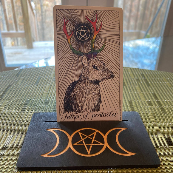 Triple Moon Pentagram Tarot Card Holder - Oracle Card Holder