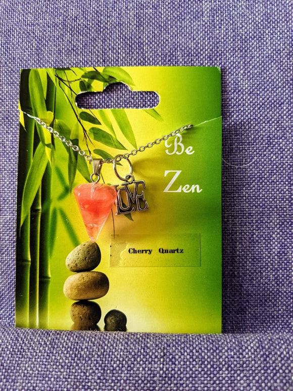 Pendulum Necklace-Cherry Quartz